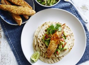 Spiced salmon tortillas