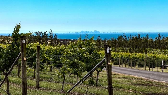 View of Melbourne across Port Phillip Bay.